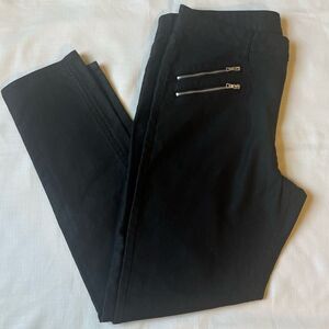 Kiabi Black Jeans Pants with Zippers Skinny Leg 44 12